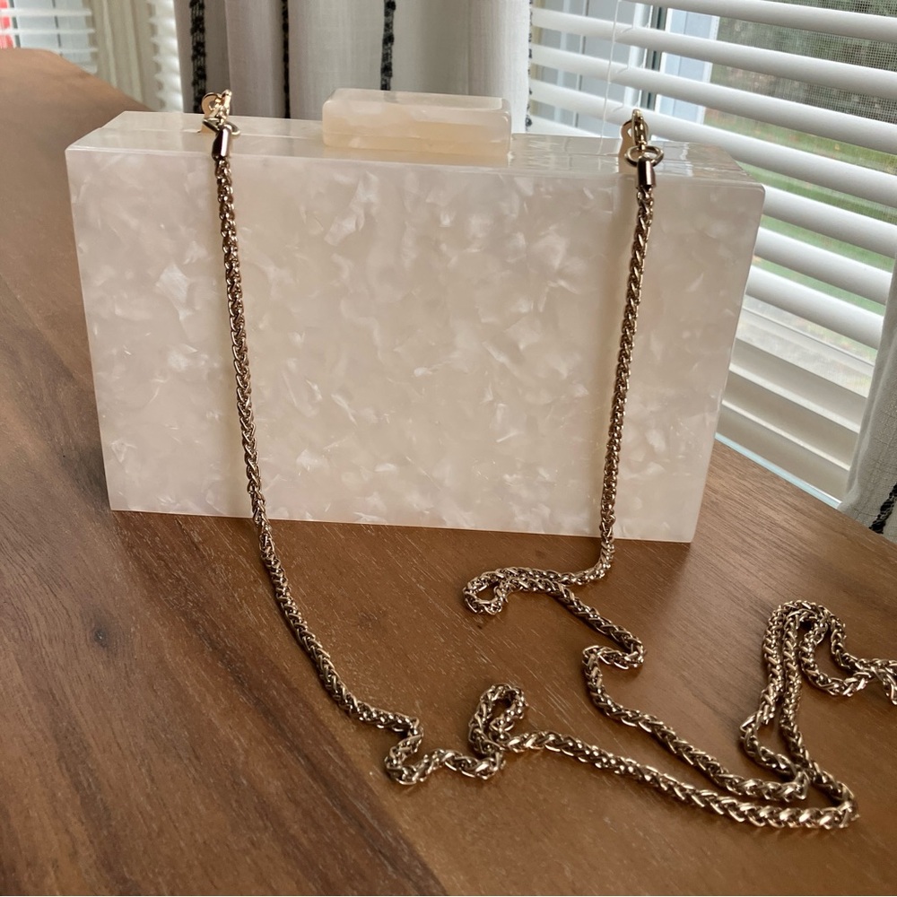 Mango Acrylic Marble Clutch Bag